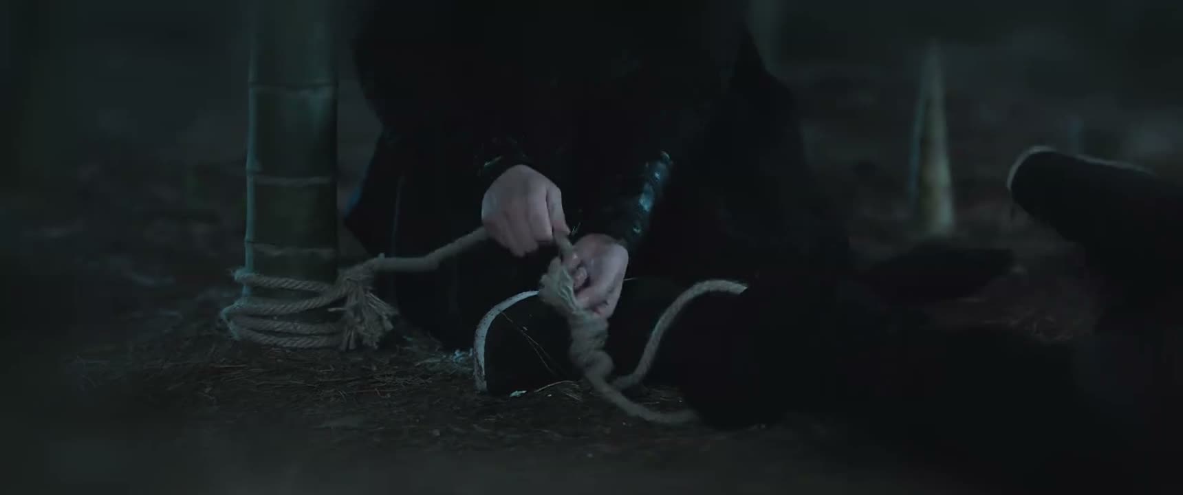 捆绑在了周围的竹子上